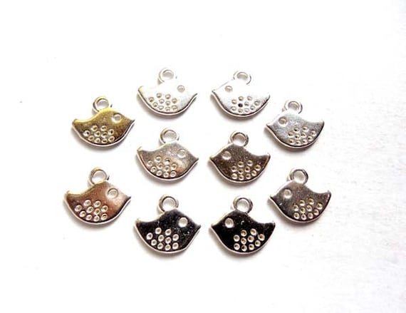 アンティークシルバーバードチャーム10個 - 21-16-2 - Etsy 日本