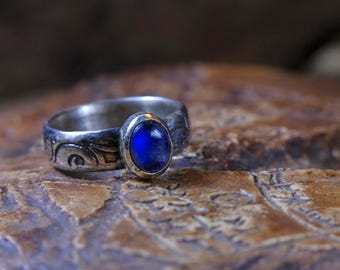 Bague en argent sterling et pierre de lune faite main, taille US 8