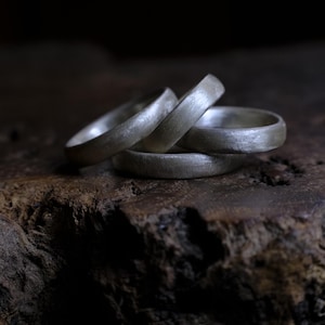 Zilveren ring/band met geborstelde afwerking, Amerikaanse maten