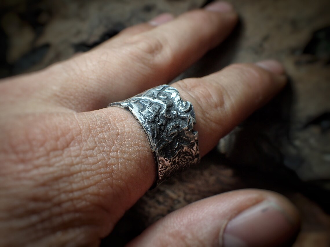 Corroded Ancient Silver Band 10.5 Etsy