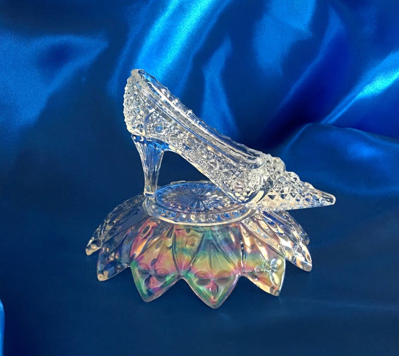 Custom Made Cinderella Crystal Glass Slipper on Iridescent Etsy