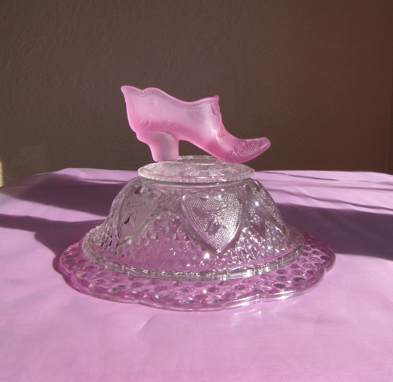 Cinderella Fenton Glass Slipper with Glass Pillow Glass Etsy