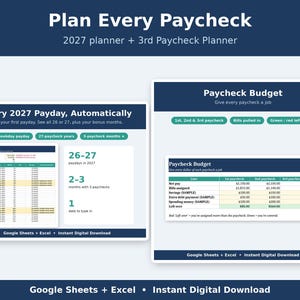Budget Spreadsheet Bundle | 6 Biweekly Paycheck Planners | Debt Payoff, Sinking Funds, Christmas Budget and 2027 | Google Sheets & Excel image 3