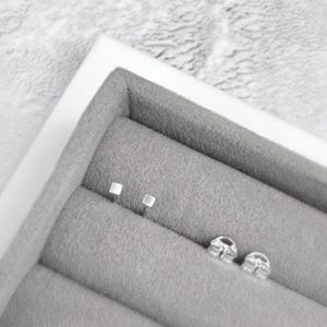 Tiny Square Stud Earrings | Sterling Silver Minimalist Studs | Handmade Simple Geometric Earrings | Modern Dainty Silver Studs for Her