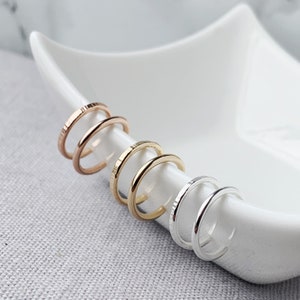 Bijou d'oreille double | Boucle d'oreille conque en argent sterling, or et or rose | Bijou texturé sans perçage | Contour d'oreille minimaliste