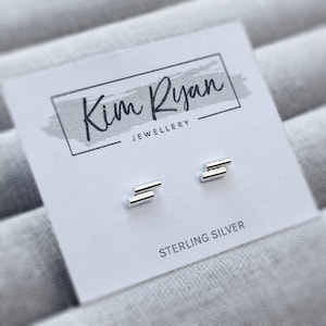 Sterling Silber Doppel Bar Ohrstecker | kleine Silber Bar Ohrstecker | Minimalistische Ohrringe | Ohrringe Stack