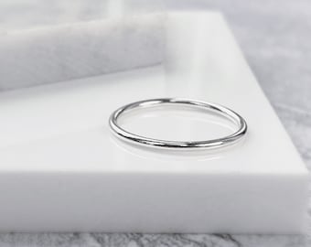 Stapelring aus 925er Silber | Einfache Silberne Ringe - Stapelbar Minimalist Handmade Schmuck UK | 1,5 mm Band
