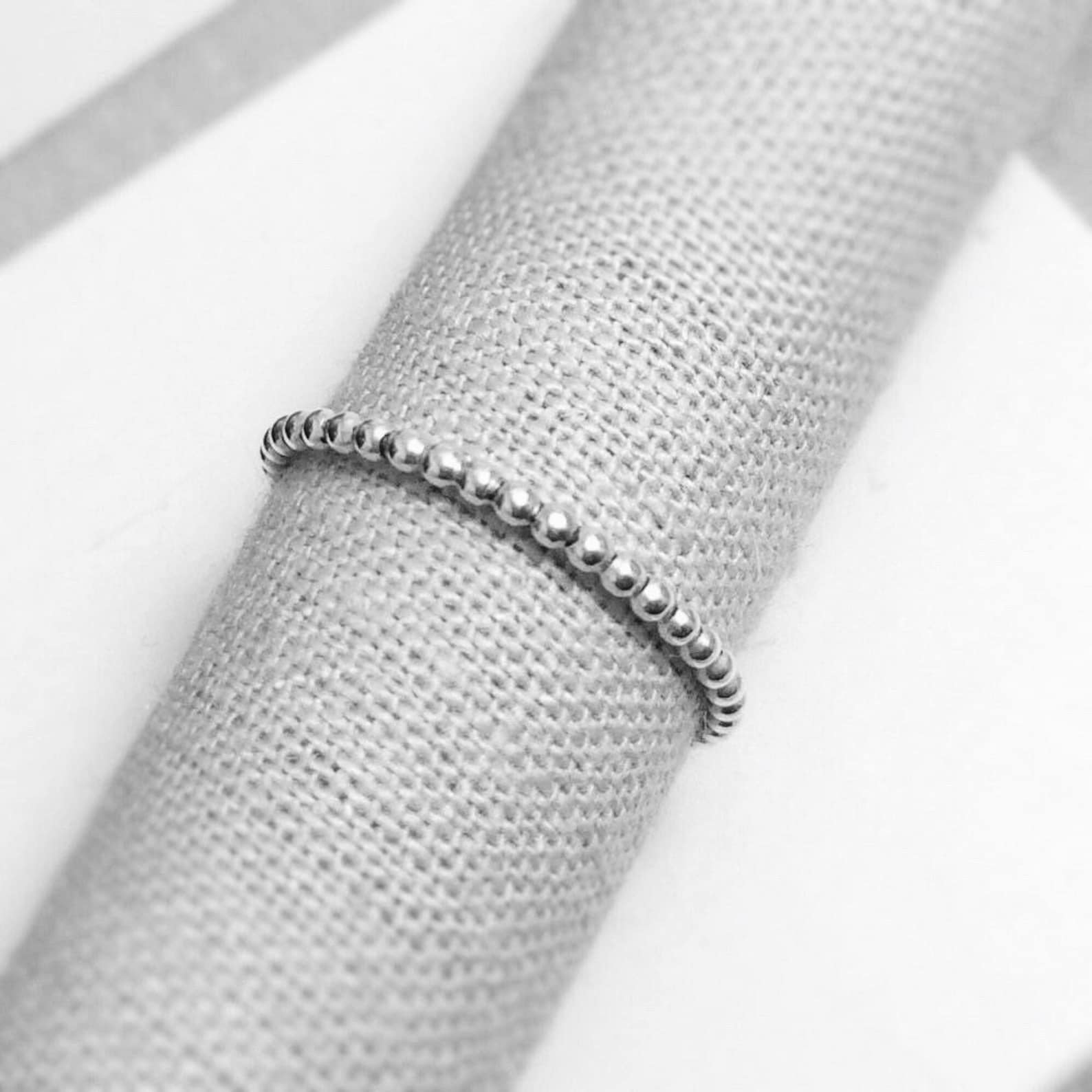 Silver Beaded Rings Sterling Silver Beaded Ring | Silver Stacking Rings | Skinny Silver ...