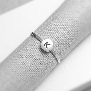 Personalised Silver Initial Ring | Sterling Silver Rings | Stacking Rings | Minimalist Letter Ring | Dainty Ring | Gift for Her