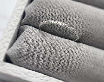 Stardust Sterling Silver Stacking Ring | Silver Stackable Rings | Textured Silver Ring | Handmade Minimalist Jewellery UK | 1.5mm Band