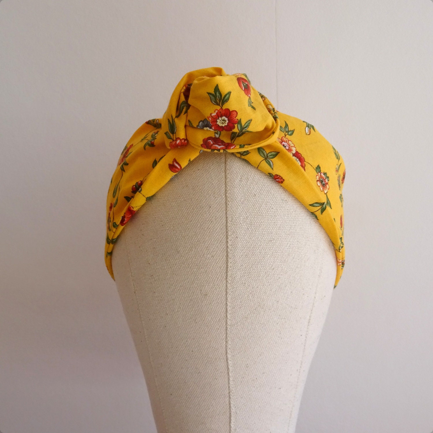 Yellow Flowered Headband Etsy UK
