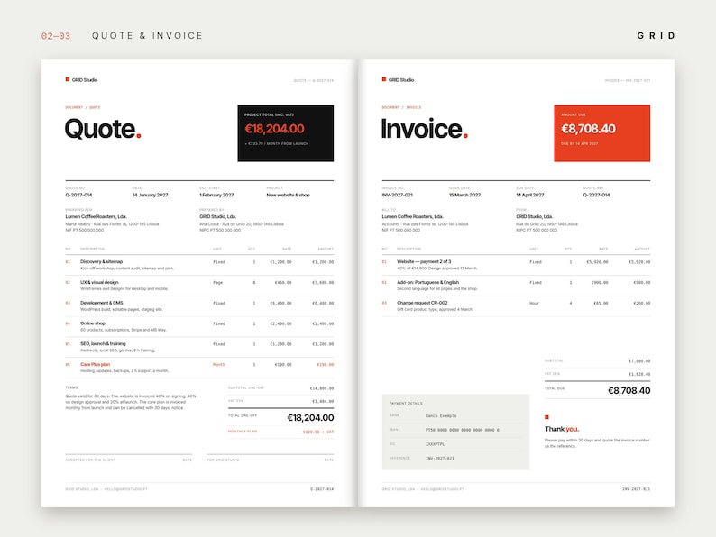 Well Design Invoice Web Design Invoice Template Excel, Website Quote and Invoice, Care Plan ...