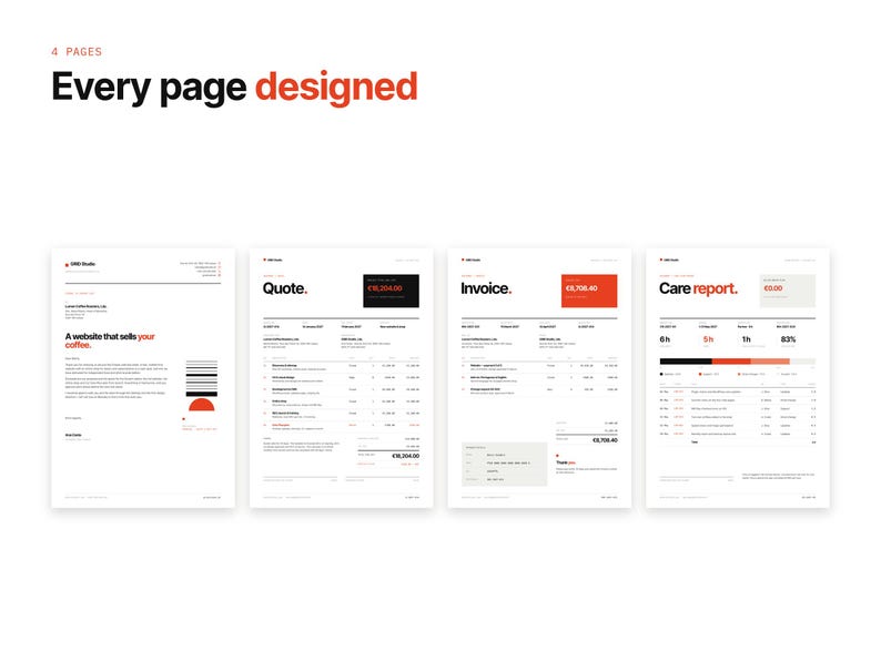 Well Design Invoice Web Design Invoice Template Excel, Website Quote and Invoice, Care Plan ...