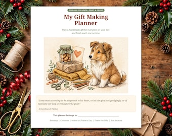 DIY-Geschenkplaner: Geschenke selber machen – Checkliste für handgemachte Geschenke – Geschenke für Homeschooling – Weihnachten – Kinder – Druckbare PDF-Datei