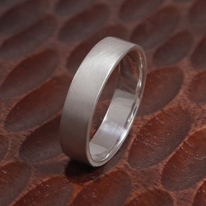 6mm Sterling Silver Matte Finish Outside, Polished Inside Ring Band