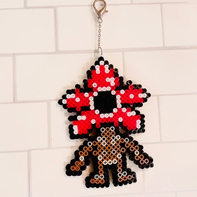 Stranger Things Perler Beads Art Keychain Backpack Bling