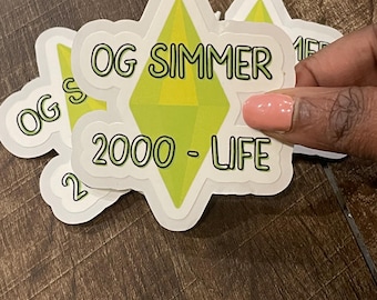 OG Simmer 2000–Life – Die Cut Sticker | Retro Gamer Plumbob Sticker