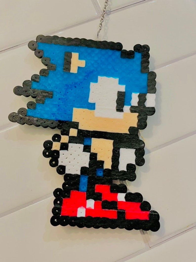 Sonic the Hedgehog Sonic Movie Perler Bead Art Keychain Etsy Australia