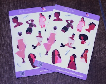 Black Woman Sticker Sheet | Self Love Planner Stickers