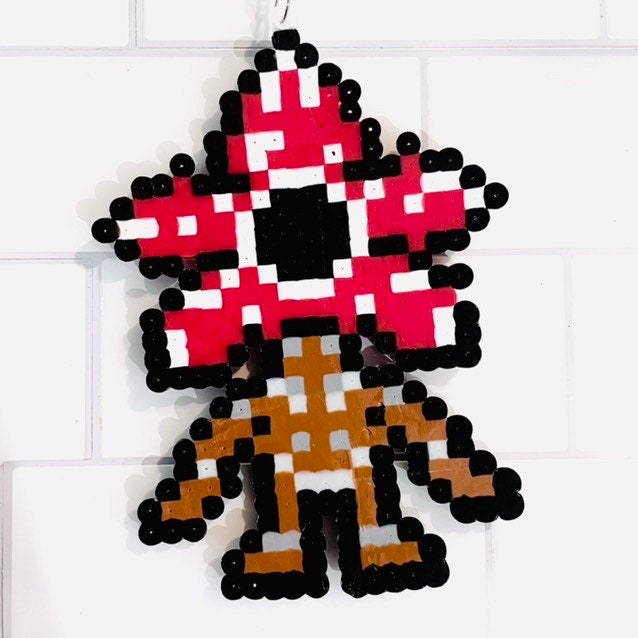 Stranger Things Perler Beads Art Keychain Backpack Bling