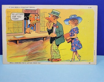 Vintage Used Cartoon Postcard