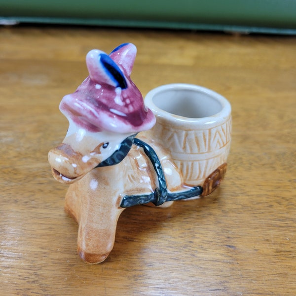 Donkey And Cart Ceramic Holder