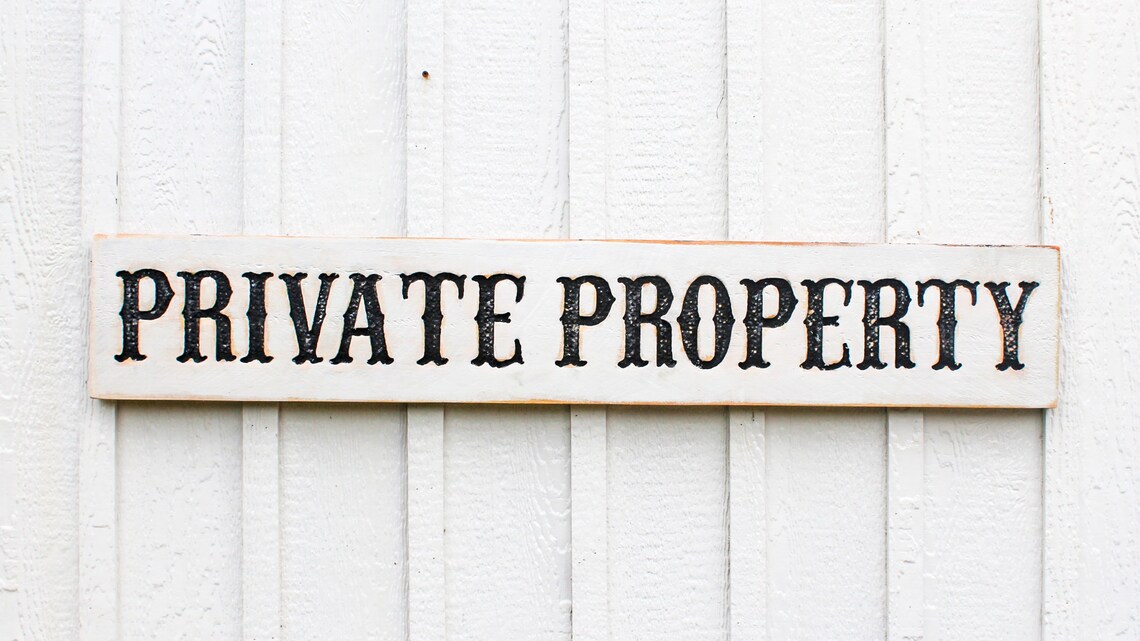 Private Property Sign Carved in a 48x8 Solid | Etsy