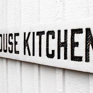 Farmhouse Kitchen Sign - Carved in a Solid Wood Board Rustic Distressed Shop Farmhouse Style Wooden Gift image 3