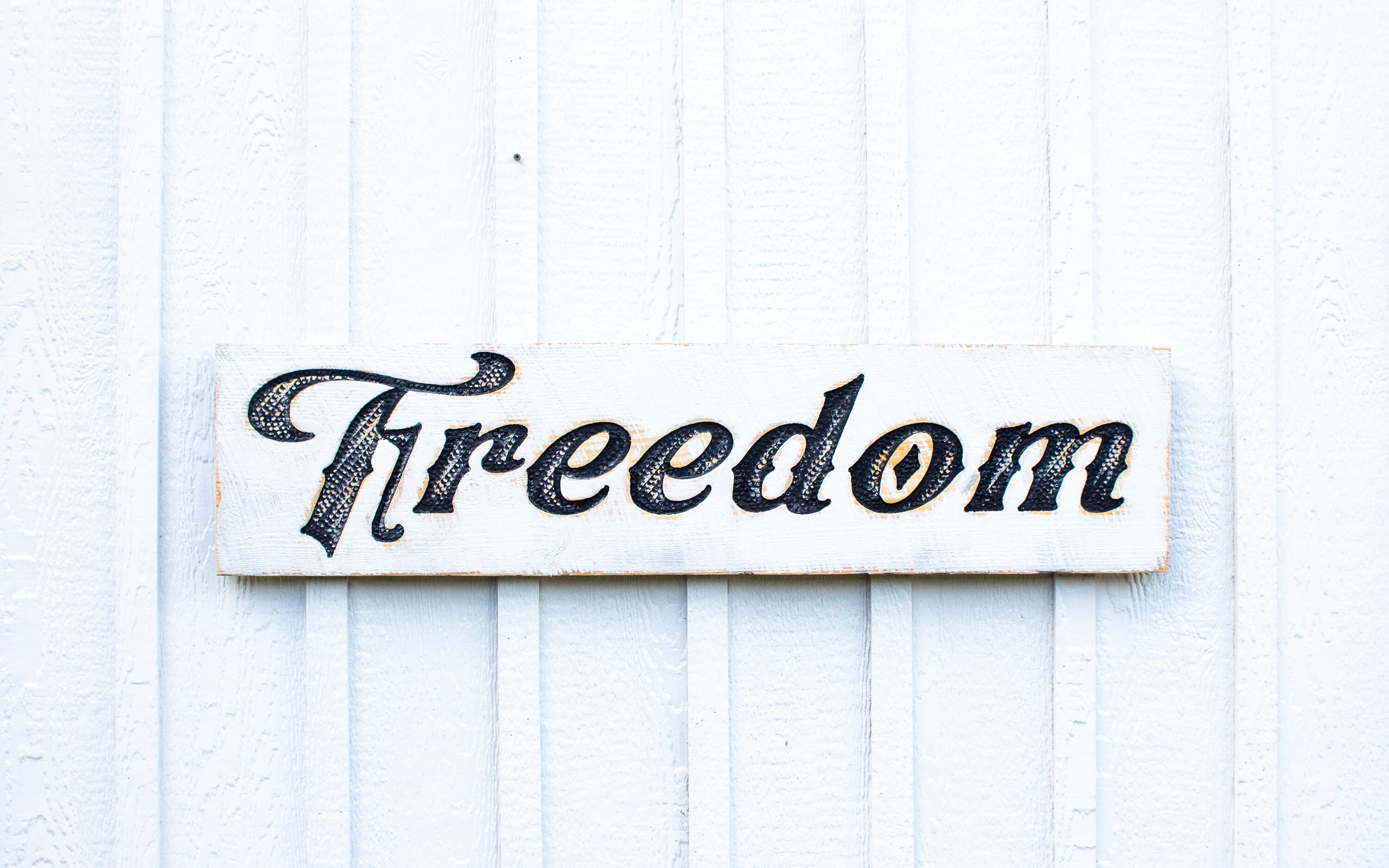 Freedom Sign Carved in a 40x10 Solid Wood Board Etsy