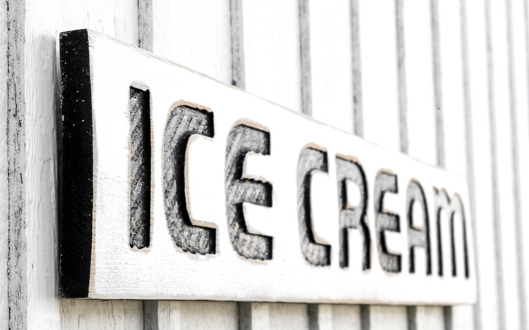 Rustic Sign Ice Carved Wood Ice Cream Sign – Rustic Farmhouse Kitchen Decor - Etsy
