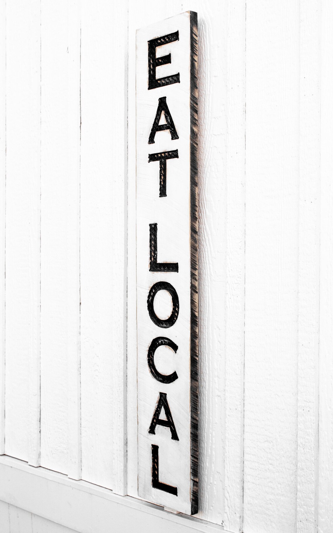 Eat Local Sign - Carved in a 48