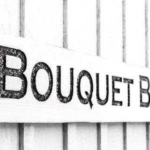 Bouquet Bar Sign - Carved in a 48&quot; x 8&quot; Solid Wood Board | Rustic Distressed | Wedding Bridal Shower | Build Your Own Bouquet | Flower Farm