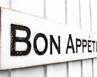 Bon Appetit Sign - Rustic French Country Kitchen Decor