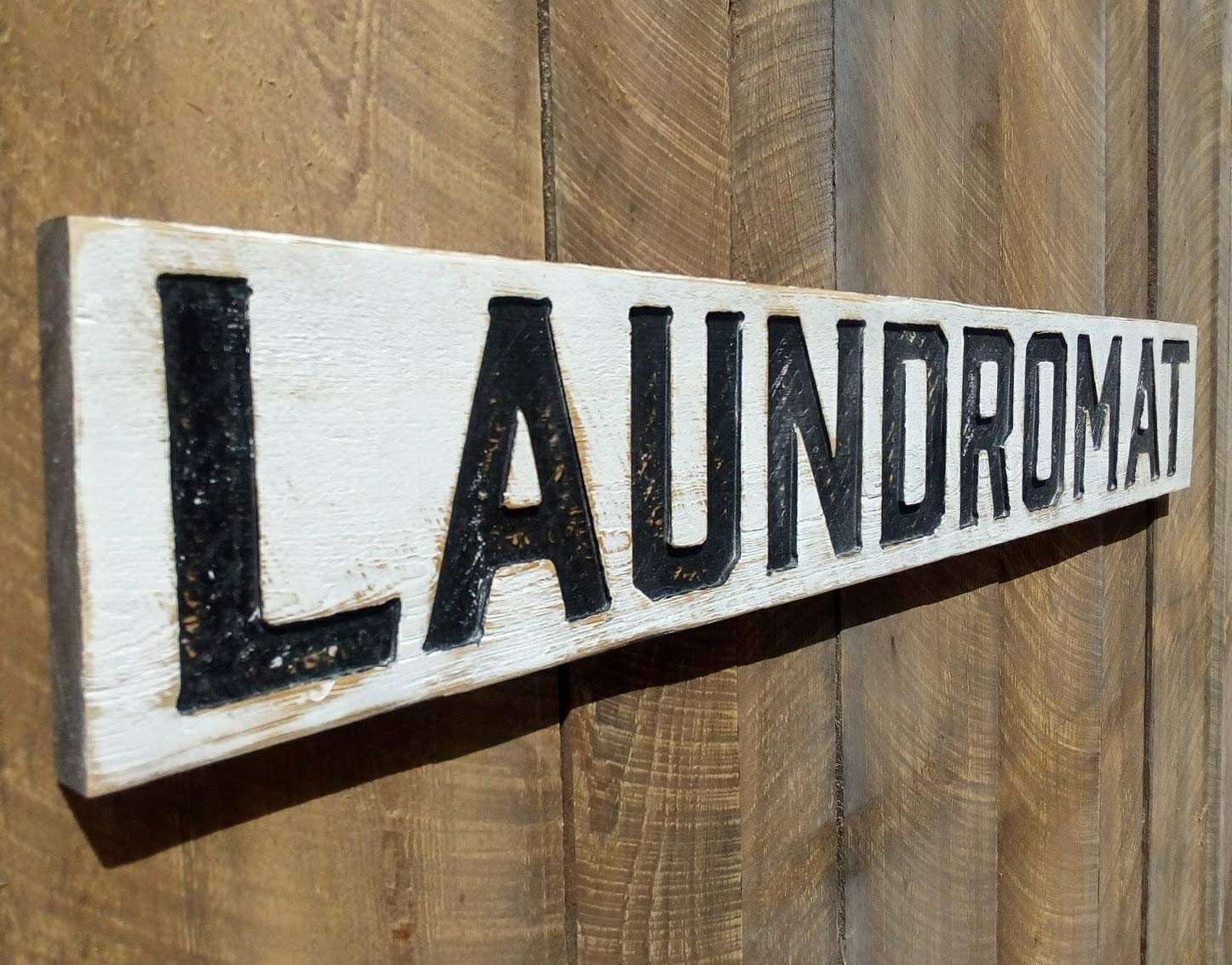 Letrero de lavandería Tallado en una placa de madera maciza | Etsy