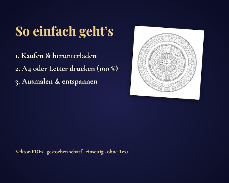 10 Mandala Ausmalbilder Erwachsene, Mini Set zum Ausdrucken