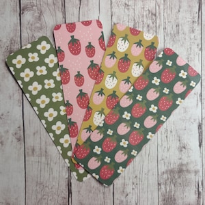 Summer Strawberry Bookmarks - Fruit Bookmark - Book Accessories - Strawberry Bookmarks - Strawberries
