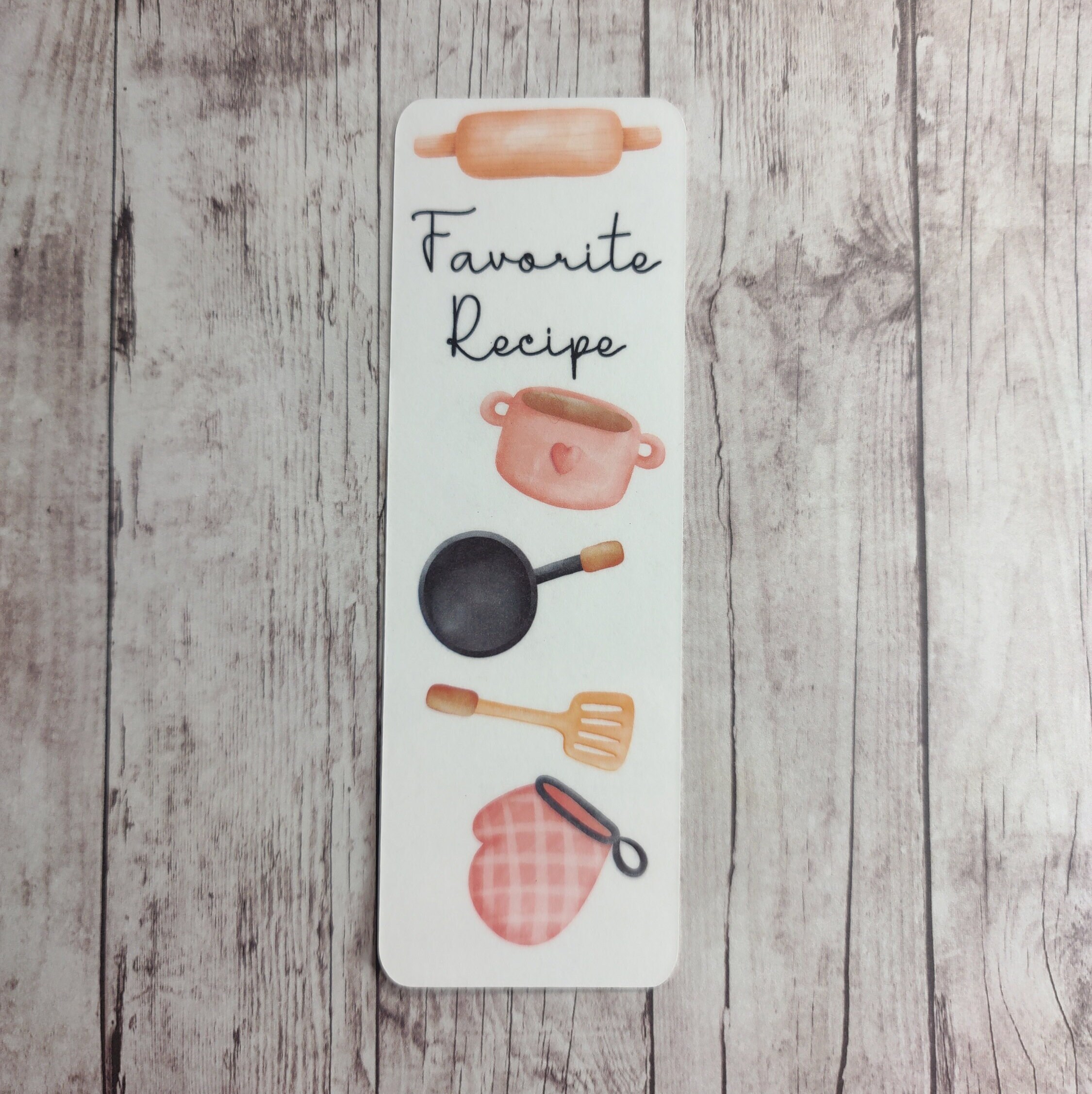 Favorite Recipe Bookmark - Cookbook Bookmark - Kitchen Bookmark - Etsy