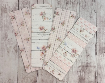 Pink Shabby Chic Bookmarks - Floral Bookmark - Book Accessories -Cottagecore Bookmarks