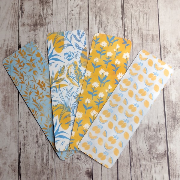 Yellow & Blue Bookmarks - Floral Bookmark - Book Accessories - Flower Bookmarks