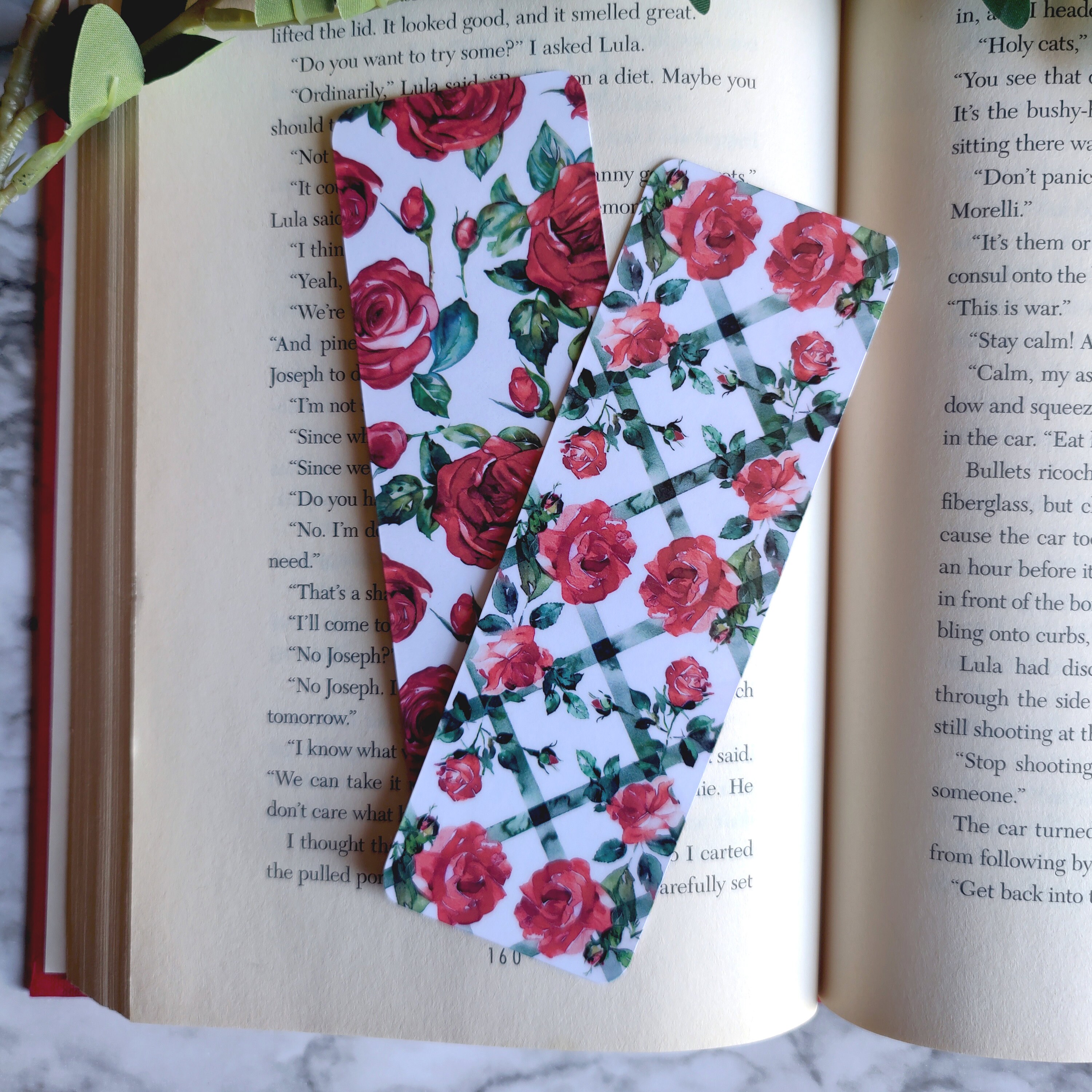 Red Roses Bookmarks Red Rose Bookmarks - Floral Bookmark - Book Accessories - Beautiful ...