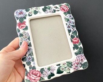 CHOICE Vintage 1990s Floral Ceramic Picture Frames