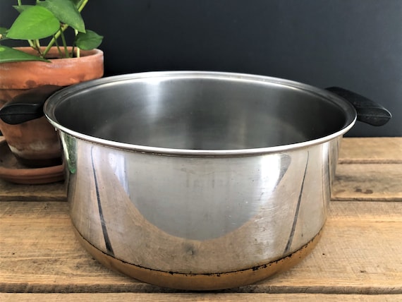 Vintage Revere Ware Copper Bottom Stainless-steel Pot MISSING LID 