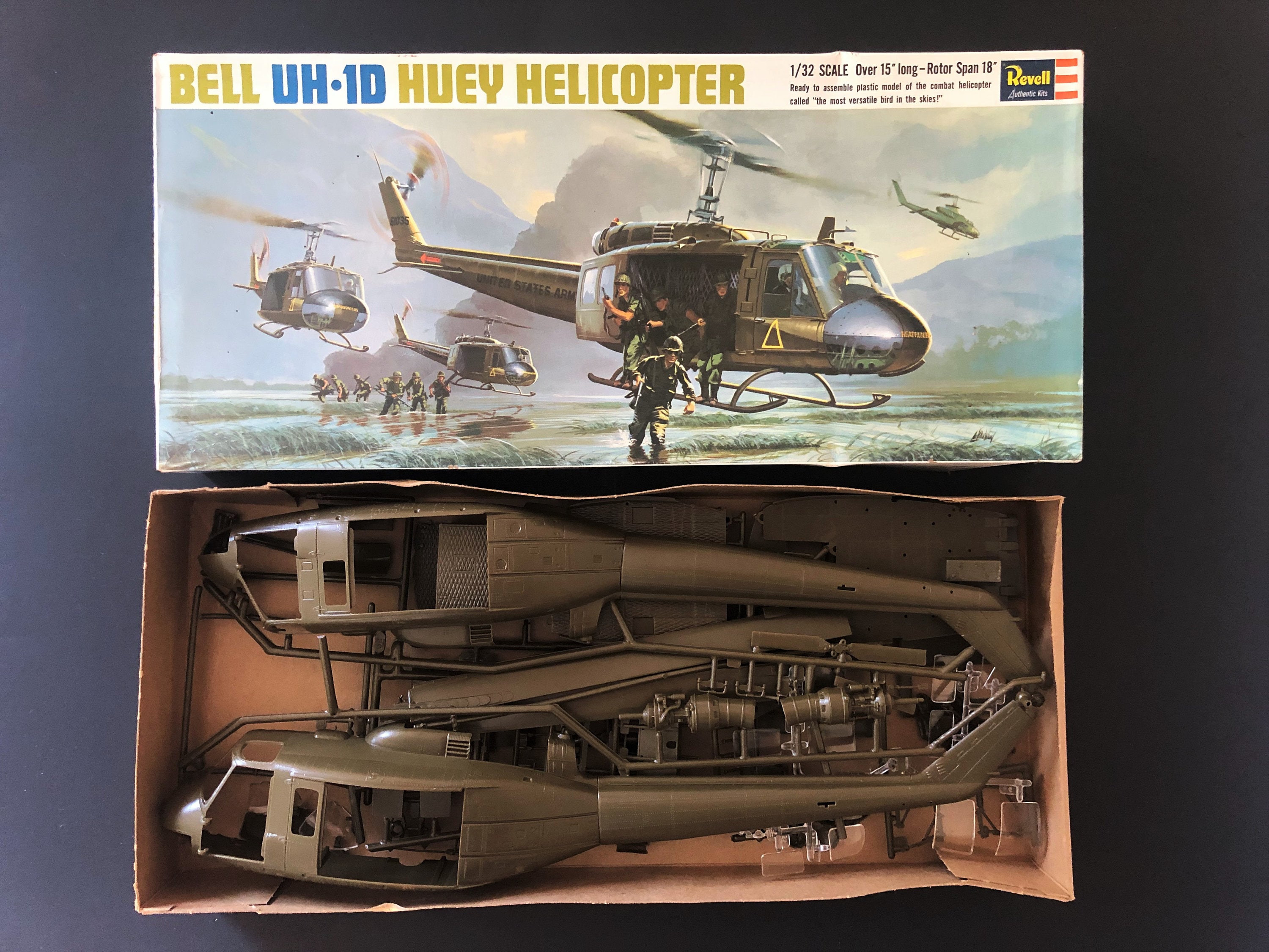 Revell Bell UH-1D Huey Helicopter 1/32 Scale Model Kit - Etsy