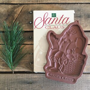 Longaberger Pottery Christmas 1992 Santa Claus Cookie Mold/ Longaberger Pottery Christmas 1992 Santa Claus Chocolate Mold
