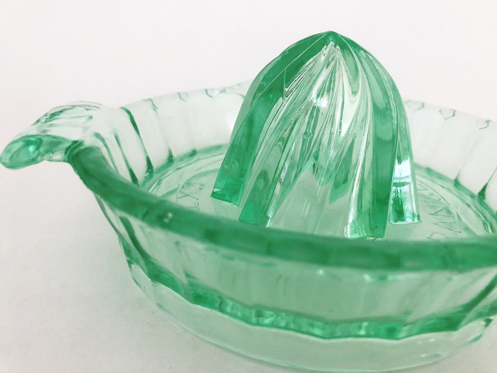 Depression Green Glass Juicer/green Glass Juice Reamer/green Etsy