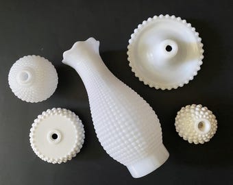 Pièces de rechange pour lampe à découper en verre laitier vintage CHOICE