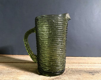 Vintage 7" Anchor Hocking Avocado Soreno Juice Pitcher