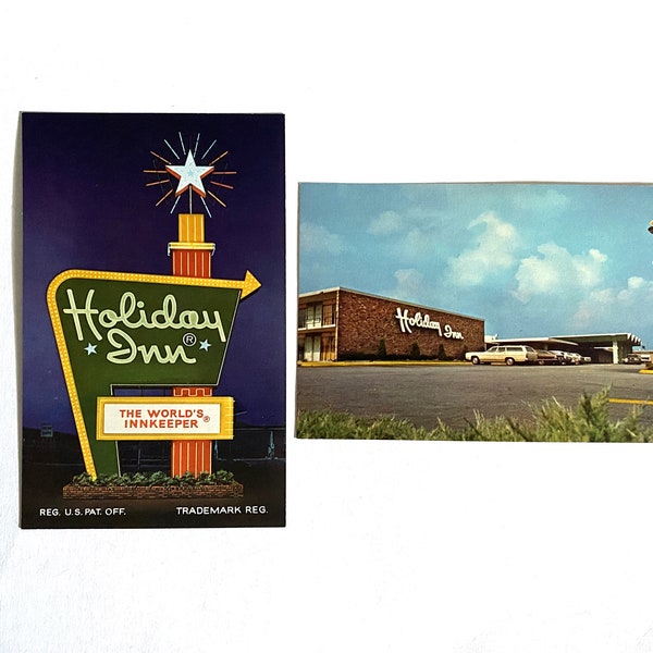 Two Vintage 1980s Unused Holiday Inn Postcards
