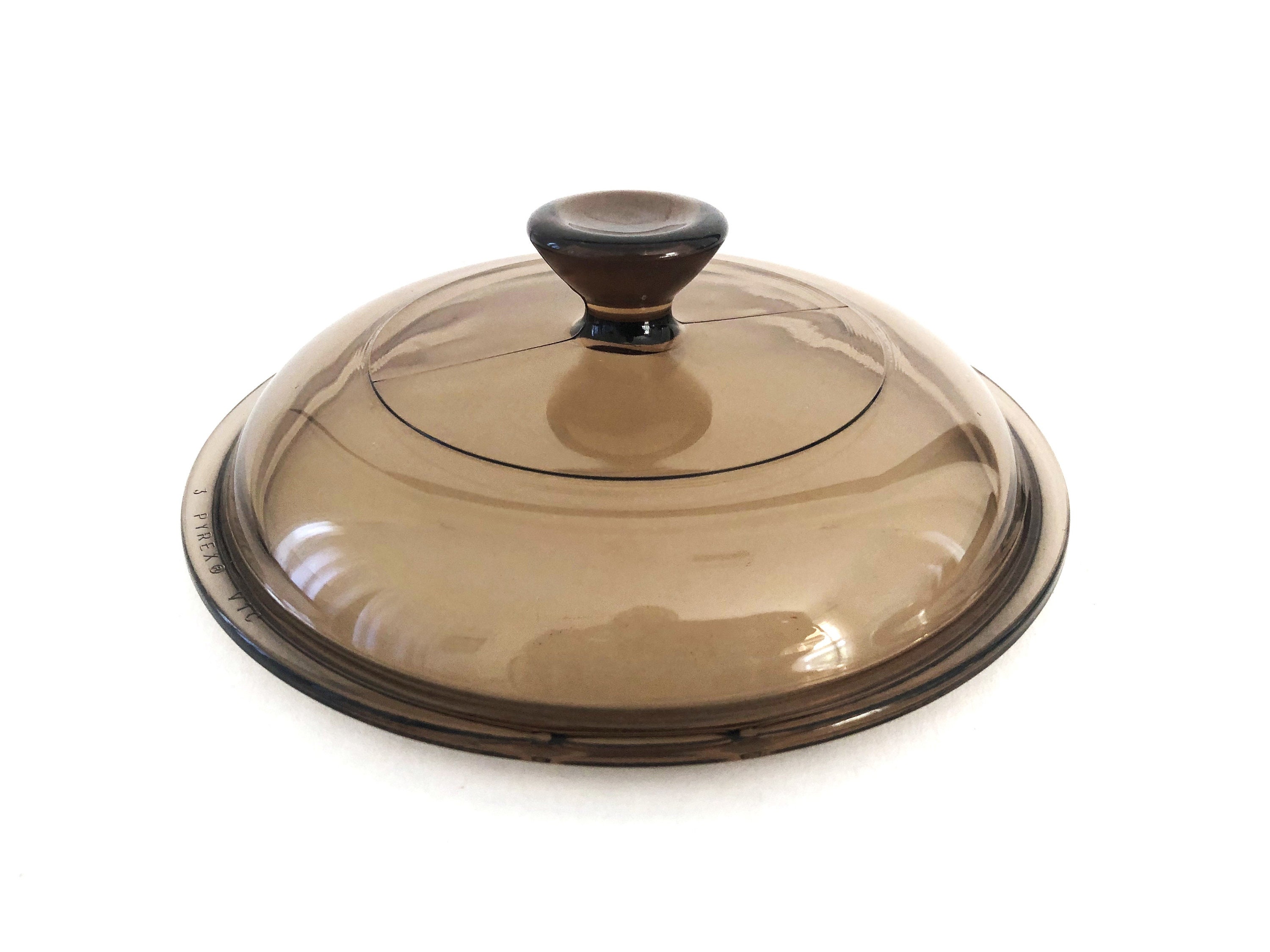 Vintage Vision Ware Amber Glass Double Boiler Saucepan Pots & 