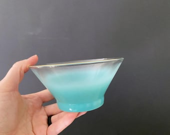 Bol à trempette de rechange en verre de Virginie-Occidentale Blendo de 2-1 / 2 po. givré turquoise bleu ombré avec bord doré